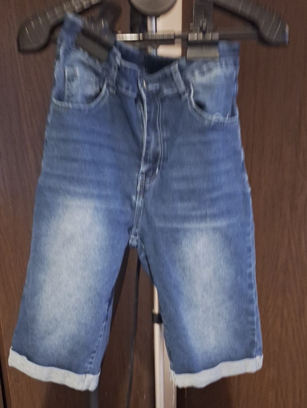 Men's Blue Denim Knee-Length Shorts